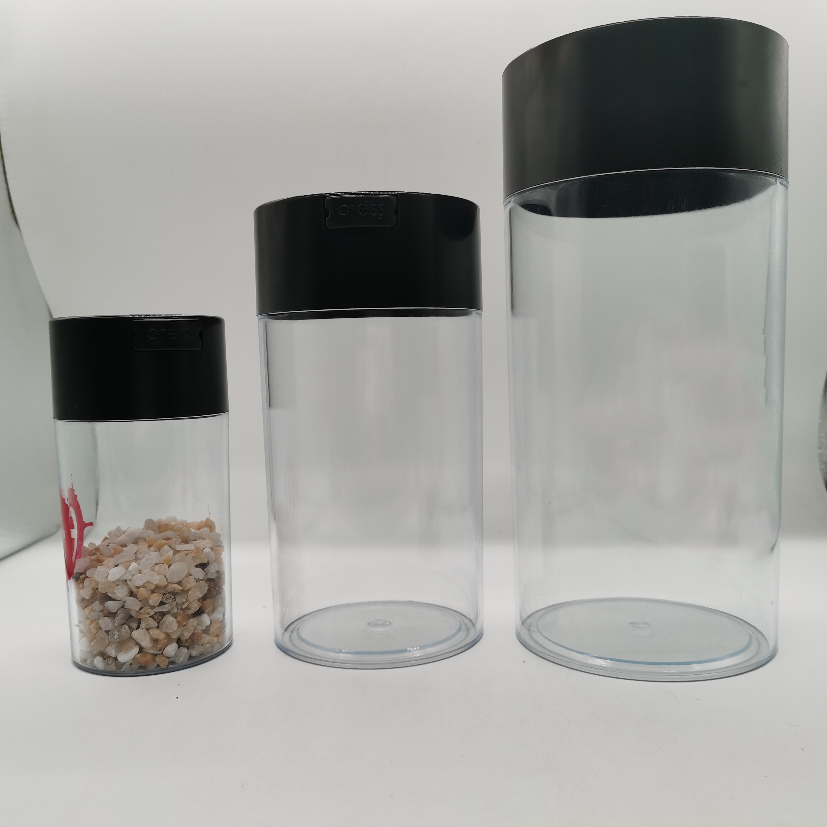 Airtight Airlock Food Nut Container Plastic Can 30ml 60ml 150ml 300ml 650ml 1250ml 2500ml